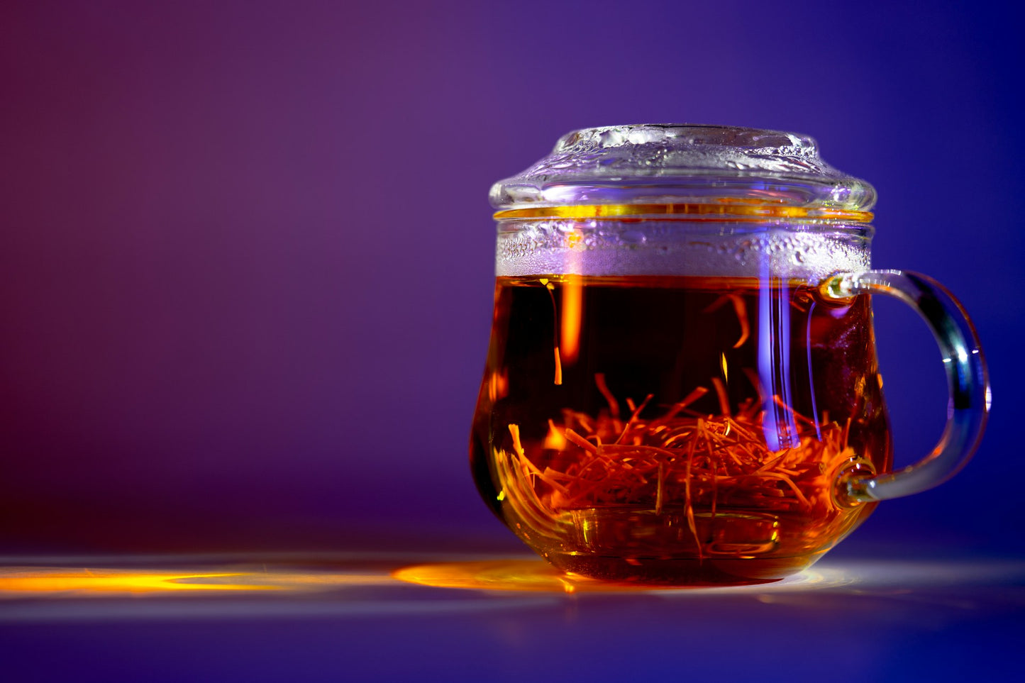 Premium Afghan liquid saffron threads in glass pot