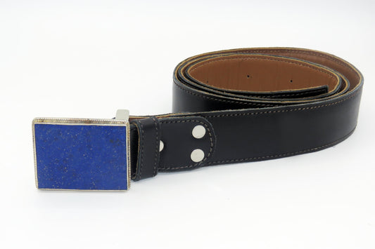 AA-B-5 handmade Afghan belt with 25g Lapis Lazuli and silver buckle