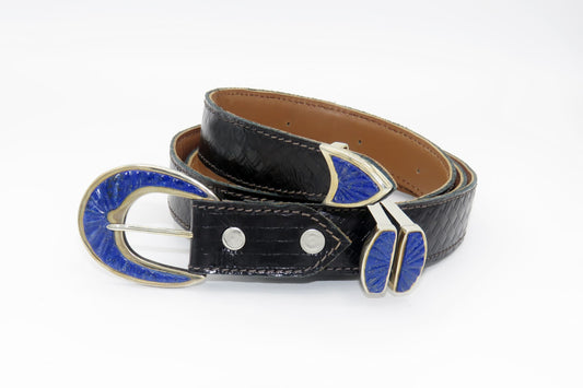  AA-B-6 handmade Afghan belt with silver buckle and 20g Lapis Lazuli inlay