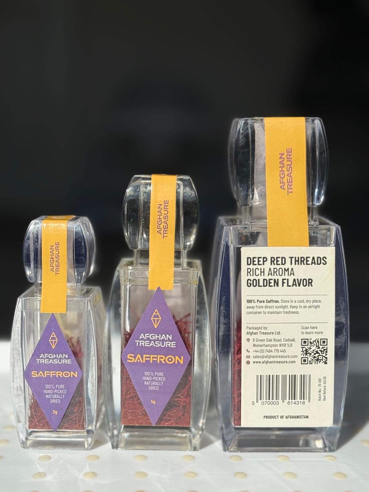 Premium Afghan saffron threads in glass jar