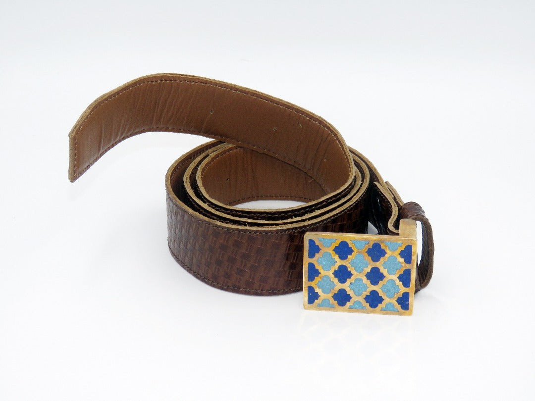 Smooth 100% natural leather belt strap handcrafted in Afghanistan