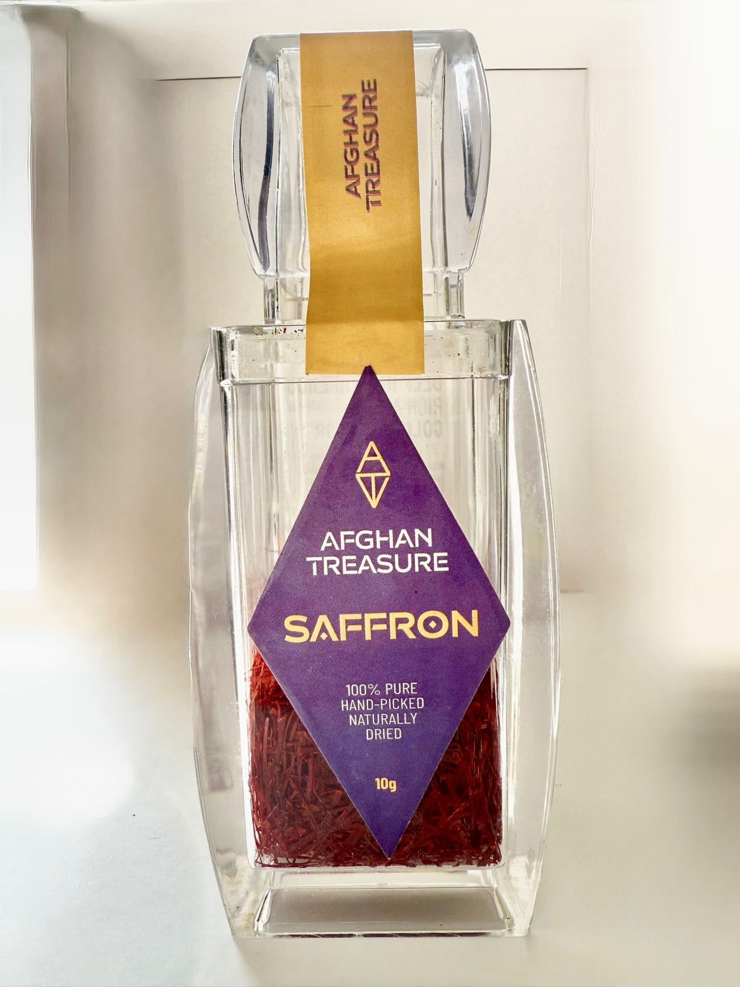 Premium Afghan saffron threads in glass jar