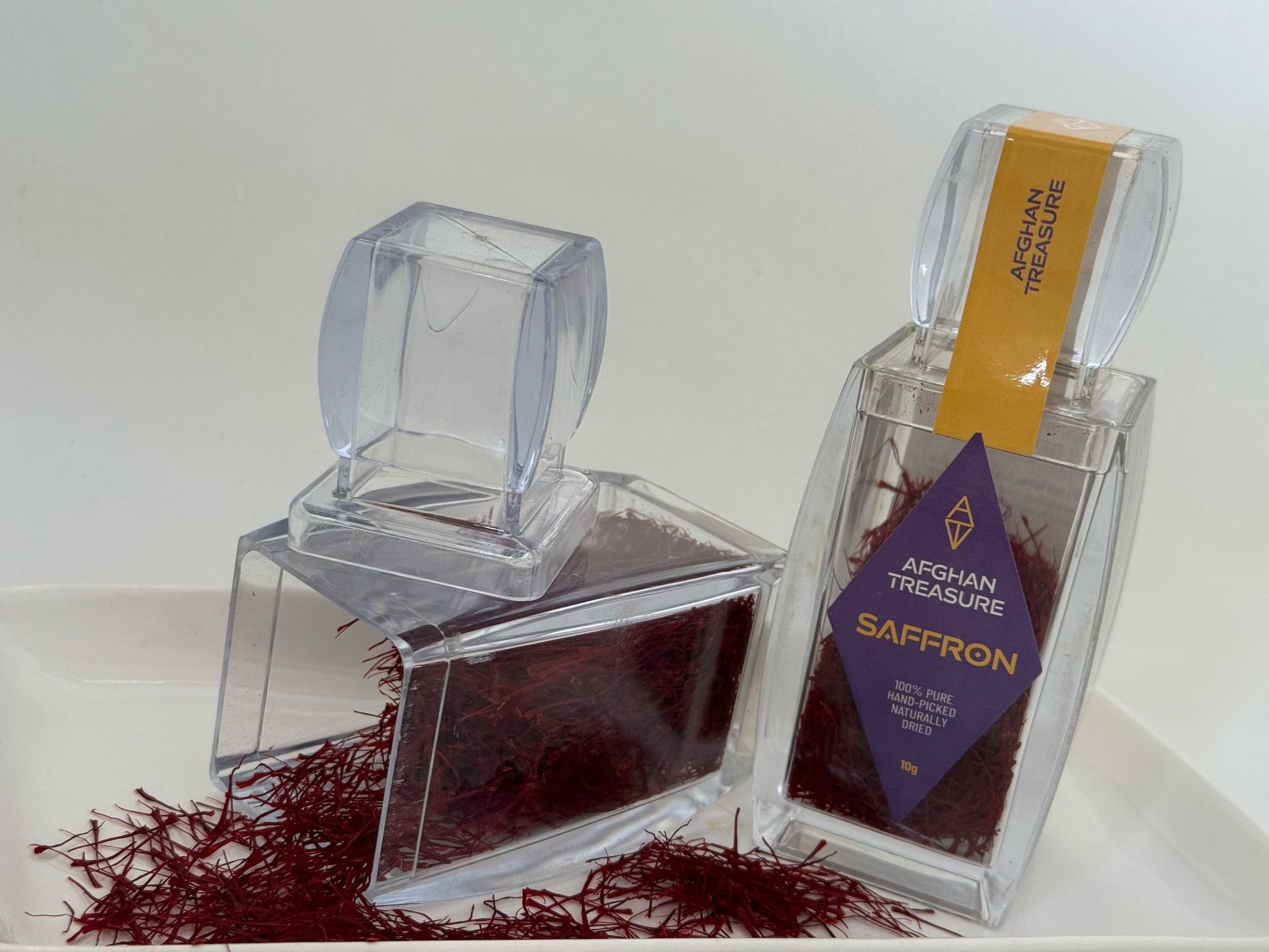 Premium Afghan saffron threads in glass jar